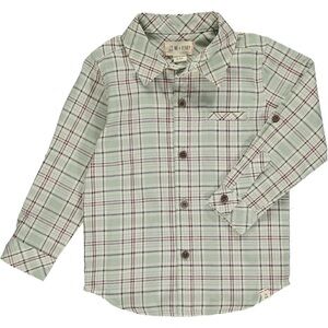 Me & Henry Boys Atwood Sage & Gray Plaid Button Down Shirt